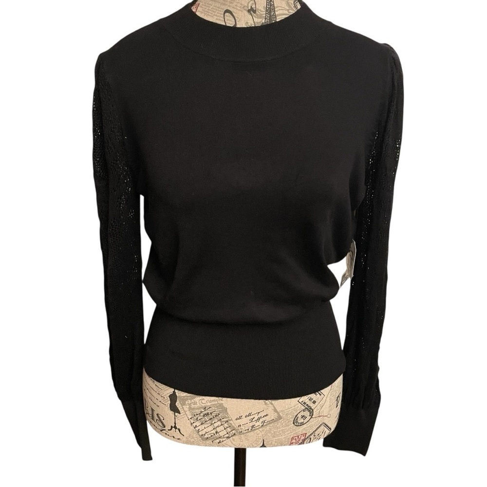 Elegant Black Crew Neck Sweater